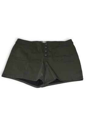 Meri Skye New Women’s Size 24W Olive Green Button-Front Stretch Shorts